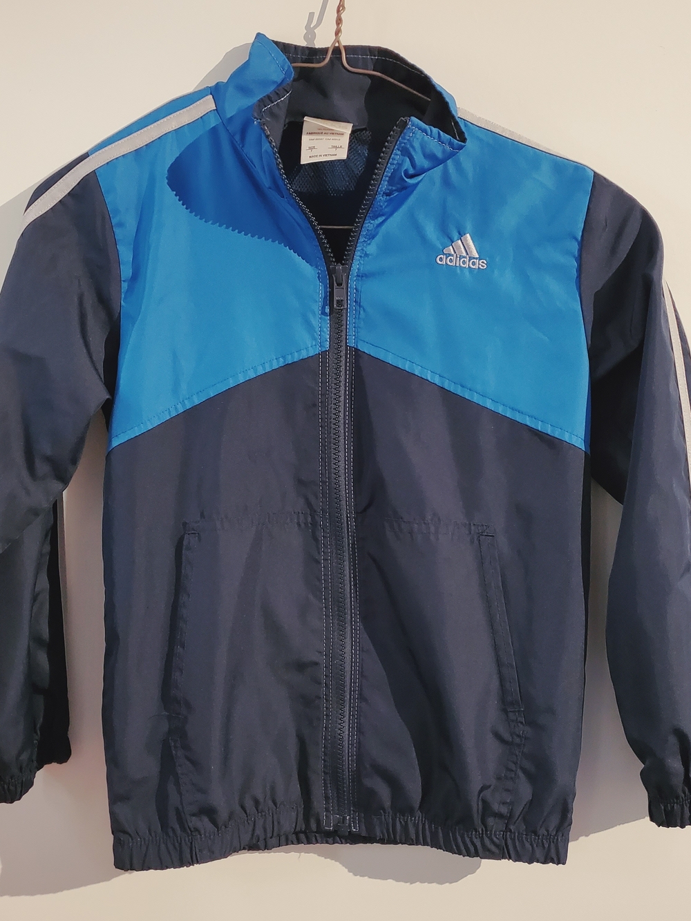 adidas Blue and Navy Colorblock Track Jacket